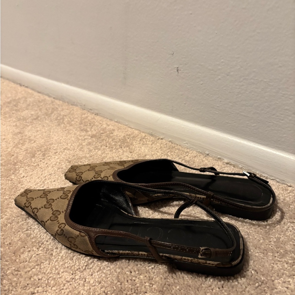 Gucci GG Monogram Slingback Flats - Picture 8 of 13
